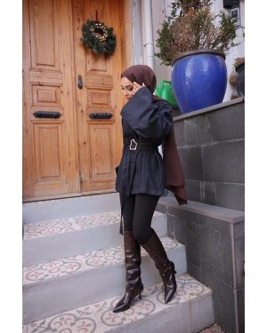 Tencel Kimono with Buckle Waist and Drawstring, Short and Long Sleeves