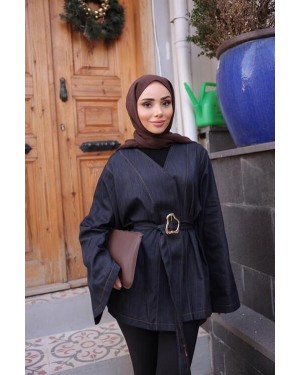 Tencel Kimono with Buckle Waist and Drawstring, Short and Long Sleeves