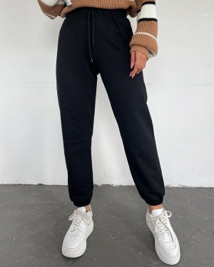 بنطال رياضي برباط -أسود