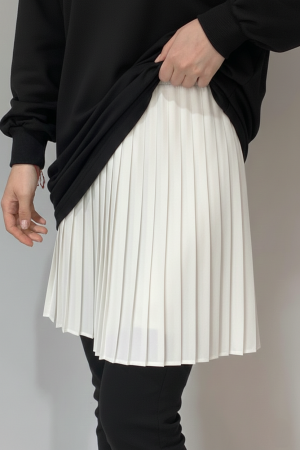 قميص داخلي بخصر مطاطي مطوي -أبيض سكري