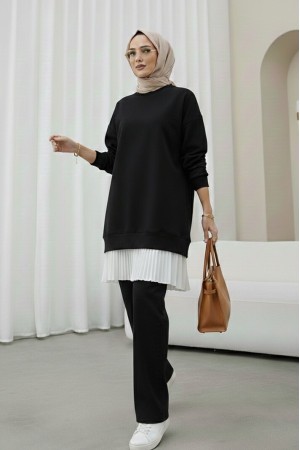 قميص داخلي بخصر مطاطي مطوي -أبيض سكري