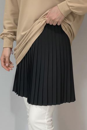 Beli Lastikli Pliseli Alt İçlik -Siyah