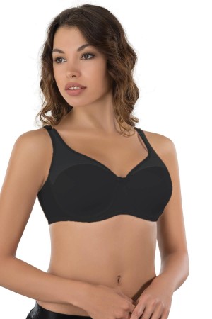 حمالة صدر سوداء من التول المبطن من ماركة MI Podyumplus مقاس 167C لتشكيل الجسم