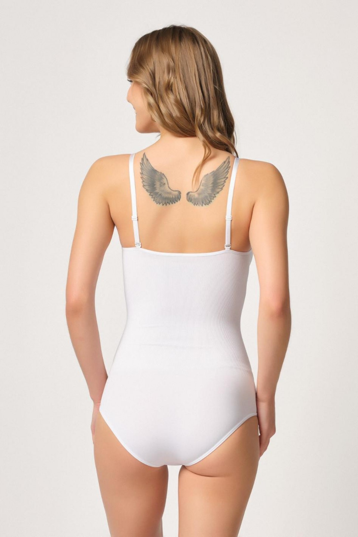 WHITE MI Podyumplus 1925 Soft Padded Snap-Button Bodysuit