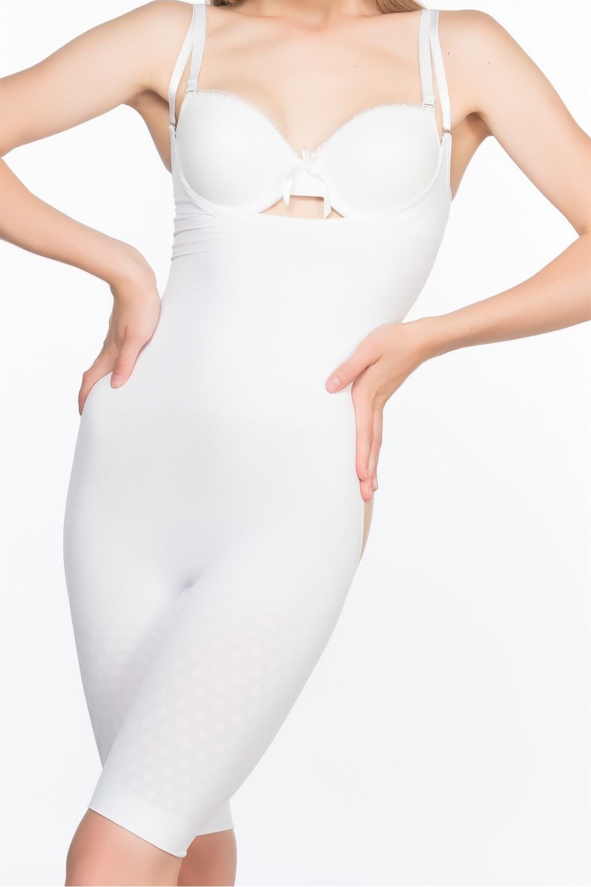 WHITE MI Podyumplus 2038 Open Buttock and Bust Full Bodysuit