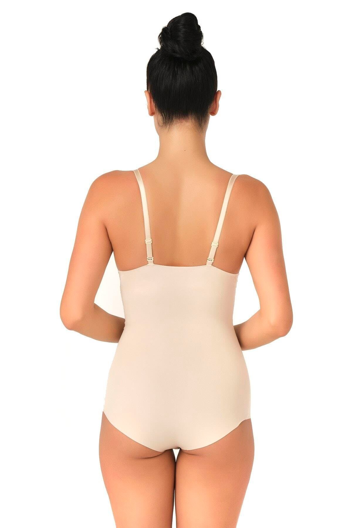 TEN MI Podyumplus 2723 Lazer Kesim Göğsü Açık Slip Korse