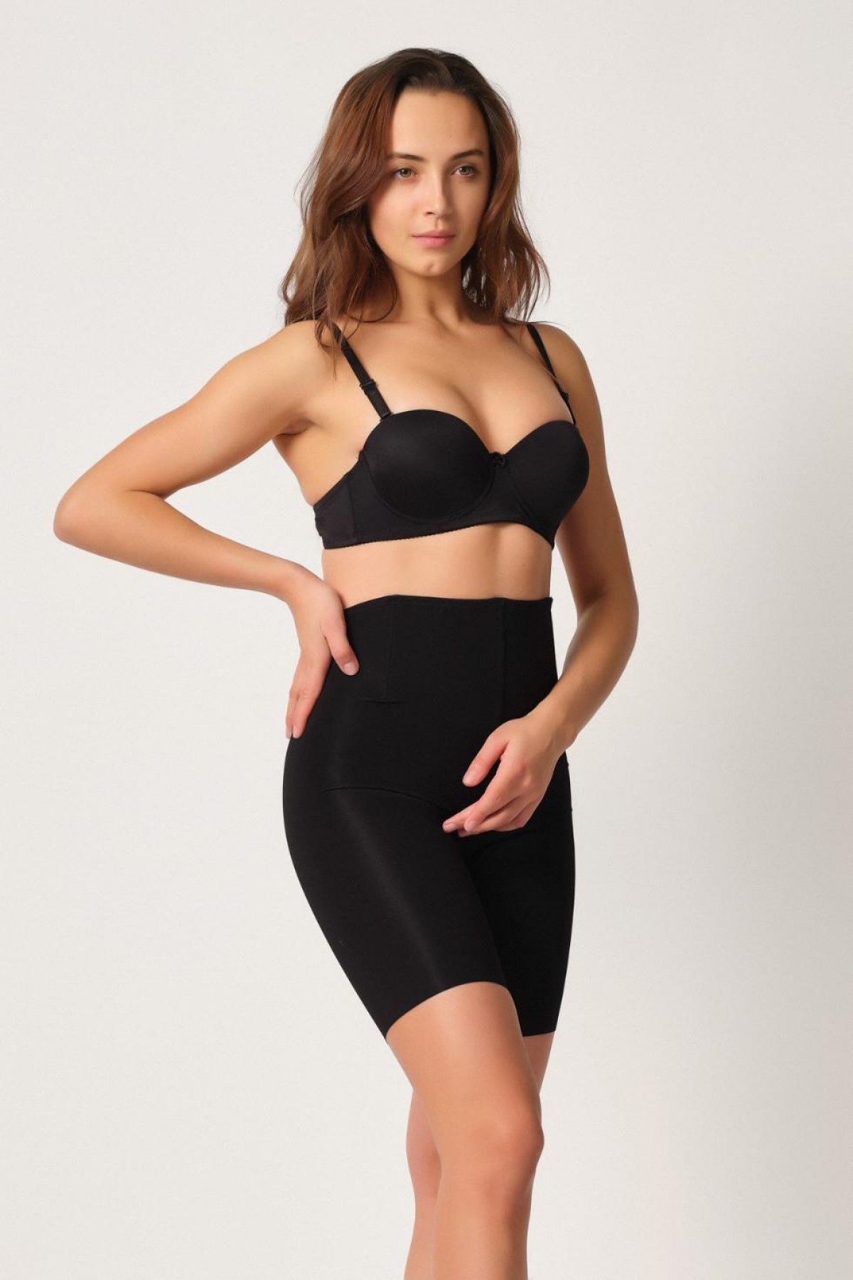 BLACK MI Podyumplus 2927 Waist-Decollete Underwired Long-Legged Laser Corset