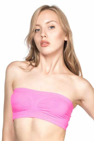 مشدّ صدر ناعم بدون حمالات من بوديوم بلس 4002 بلون فوشيا نيون