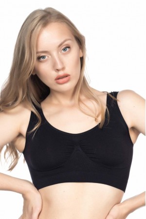 مشدّ أسود من ماركة MI Podyumplus 4005 بحمالات سميكة وناعمة