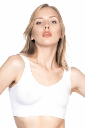 مشدّ أبيض من بوديوم بلس 4005 بحمالات سميكة وناعمة