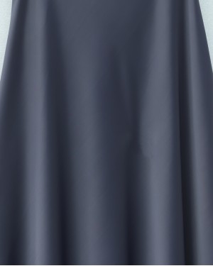 تنورة زرا الساتان السادة -لون مدخن