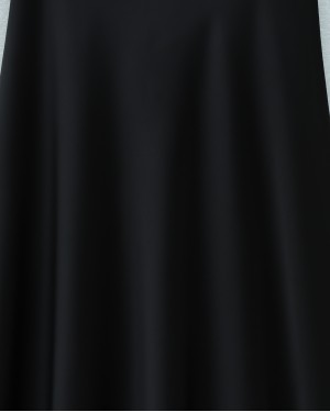 Zra Plain Satin Skirt -Black