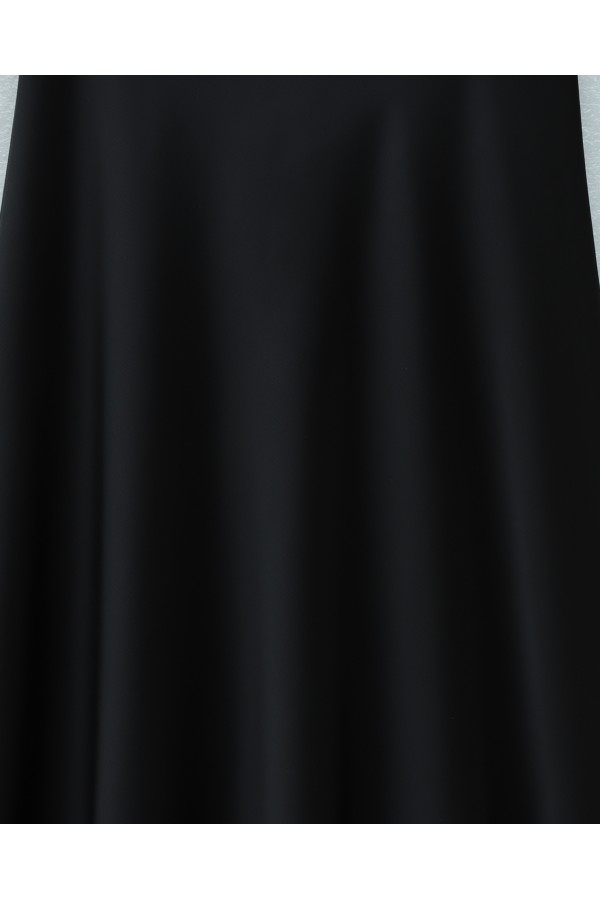 Zra Plain Satin Skirt -Black