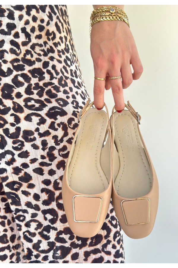 Canka Nude Leather Ballet Flats