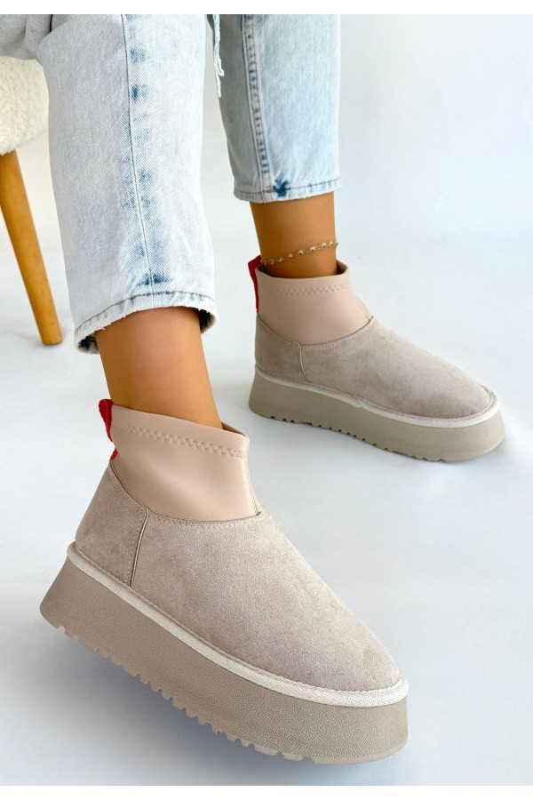 Cuen Beige Suede Boots