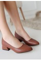 Desniy Taba Leather High Heel Shoes