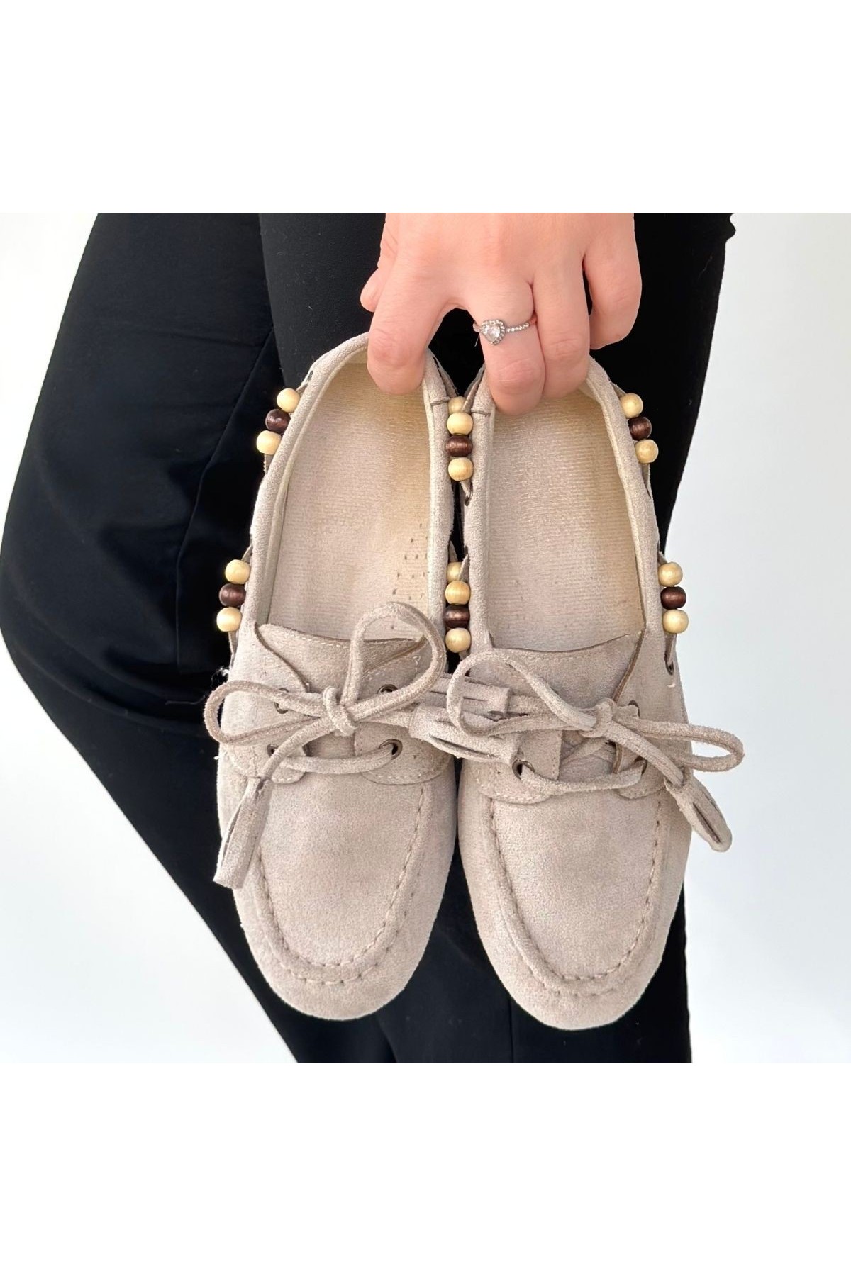 Elora Mink Suede Ballet Flats detay görseli