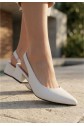 Evia White Leather High Heel Shoes