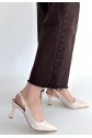Hies Beige Patent Leather High Heels
