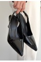 Hies Black Patent Leather High Heel Shoes