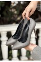 Hillar Platinum Satin Stiletto Shoes