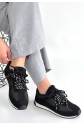 Jet Black Nubuck Lace-up Sneakers