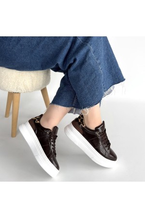 Jetan Kahverengi Rugan Bağcıklı Spor Ayakkabı