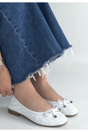Jnues Beyaz Deri Babet Ayakkabı
