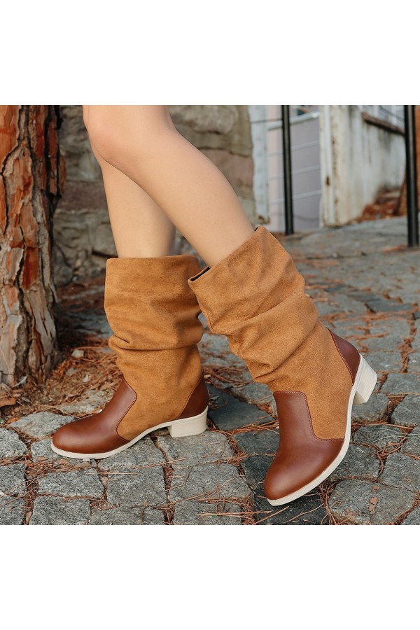 Jolin Tan Suede Detailed Boots