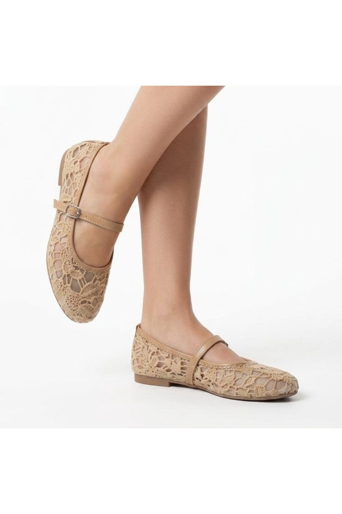 Juta Nude Tulle Ballet Flats detay görseli