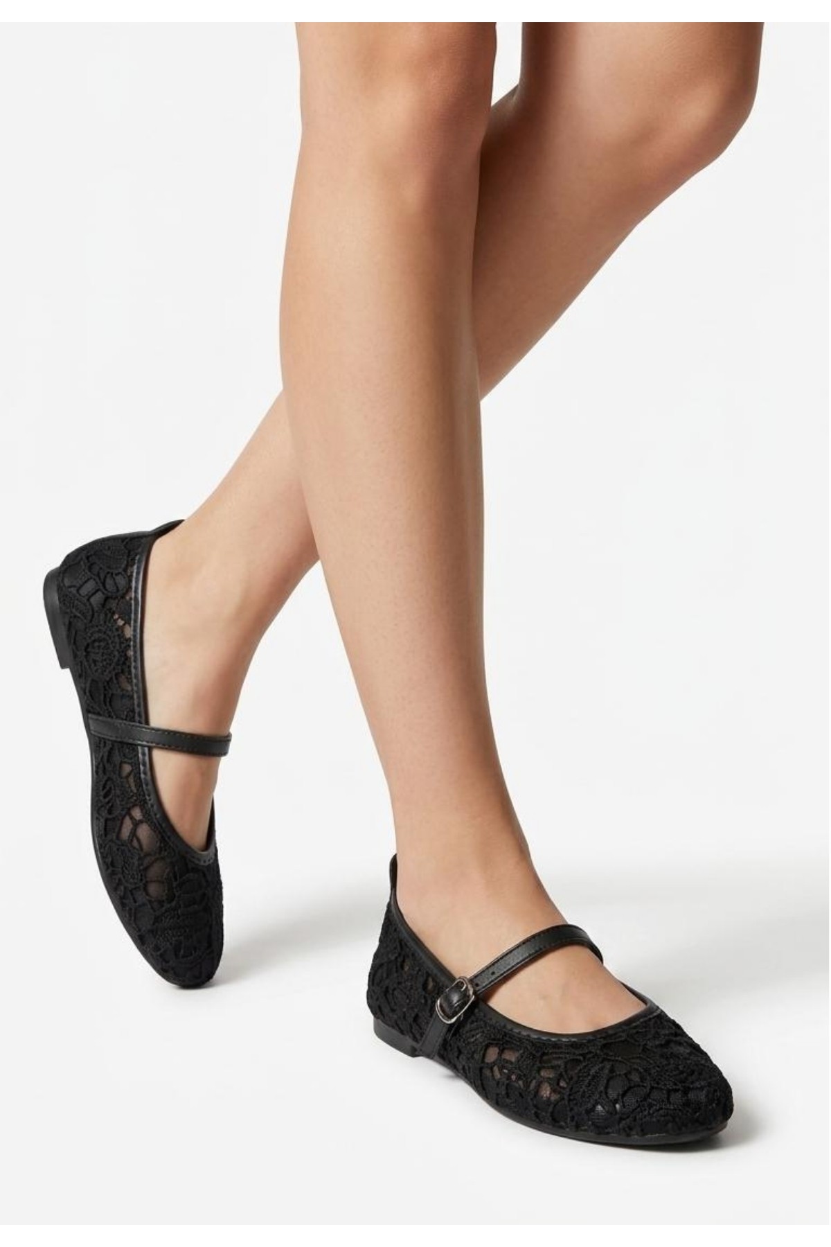 Juta Black Tulle Ballet Flats
