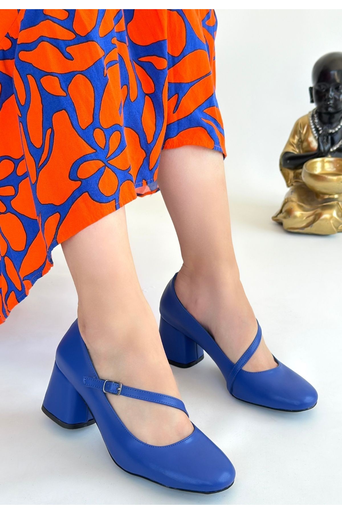 Kier Blue Leather High Heel Shoes