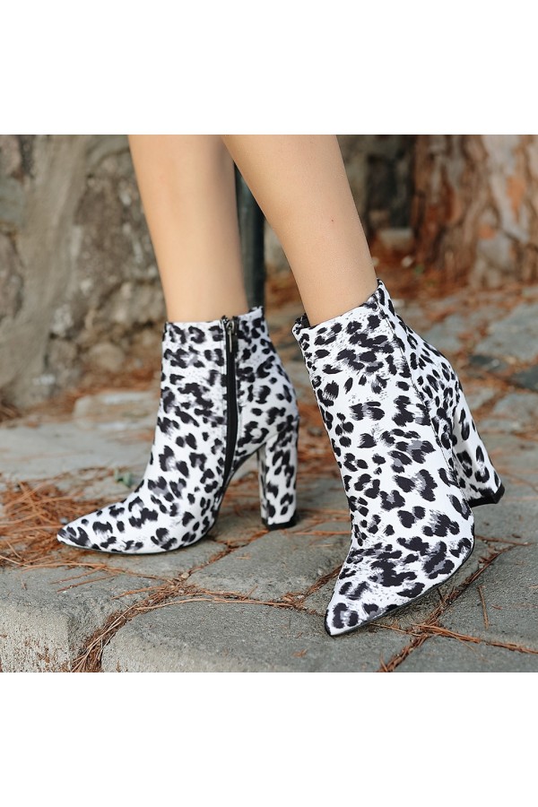 Loora Zebra Satin Heeled Boots