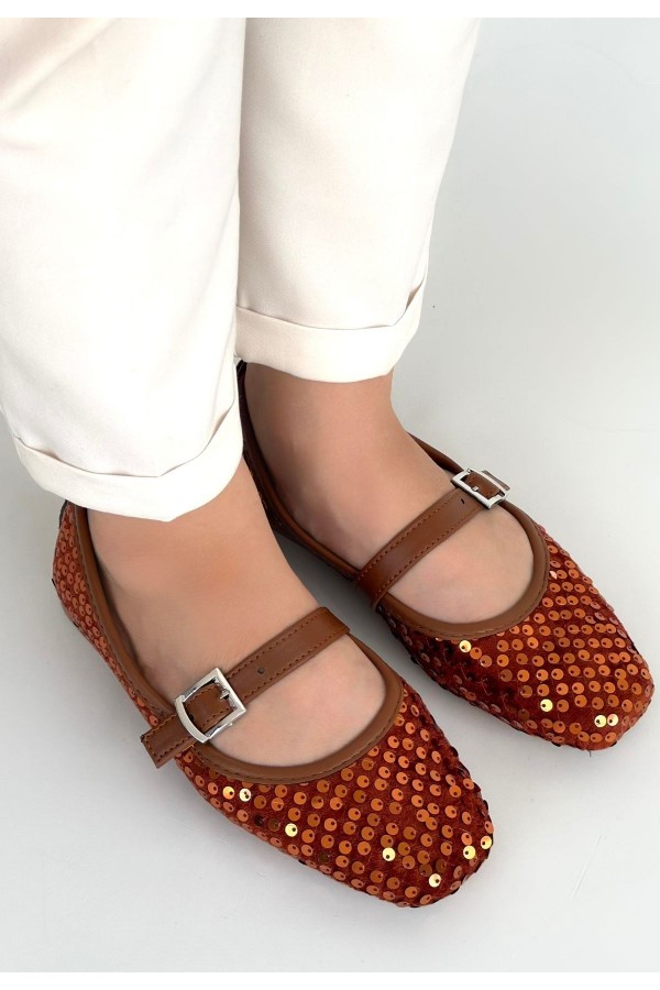 Modern Tan Suede Ballet Flats
