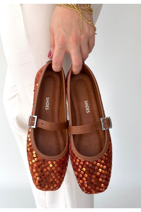 Modern Tan Suede Ballet Flats