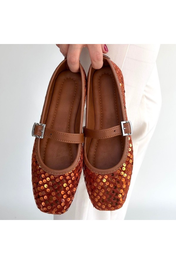 Modern Tan Suede Ballet Flats
