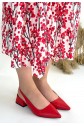 Morji Red Leather High Heel Shoes