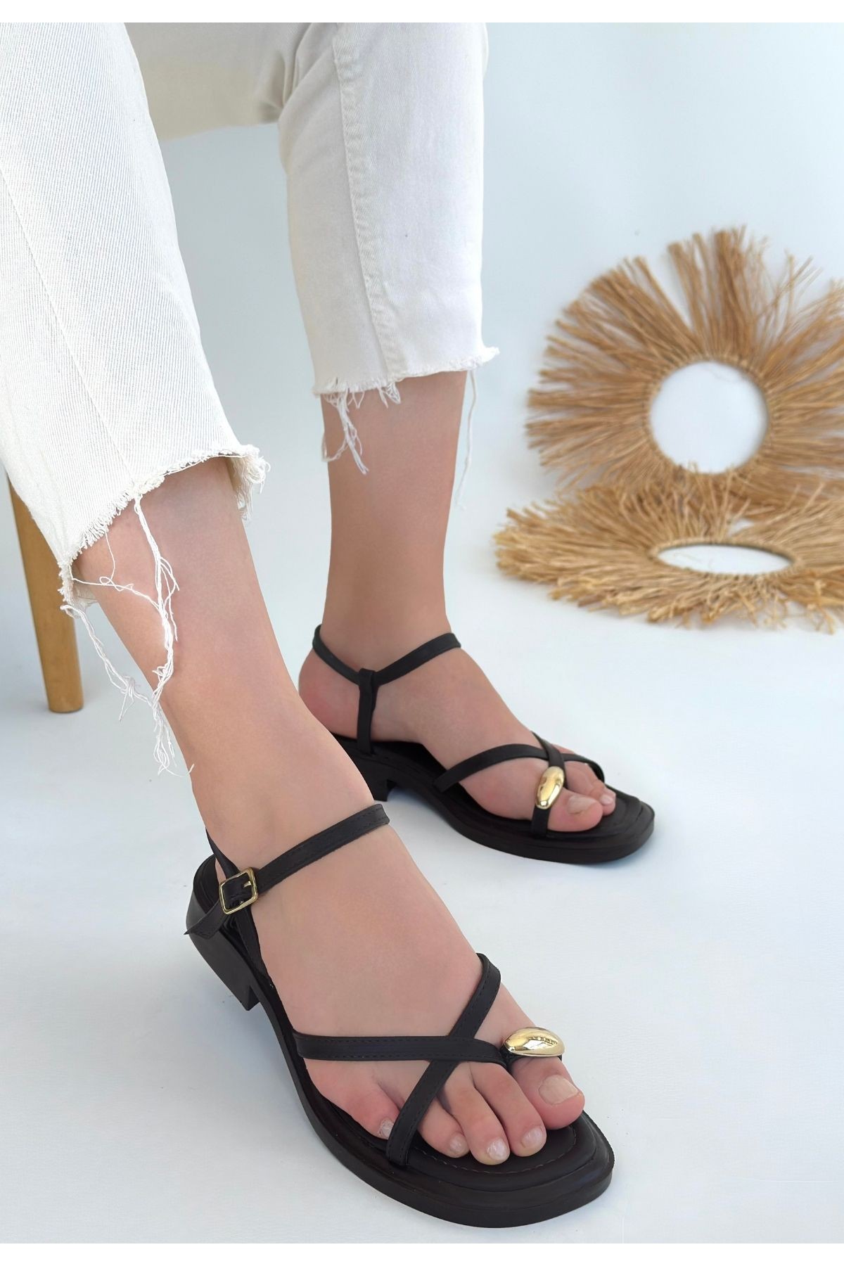 Nordi Brown Leather Belted Sandals
