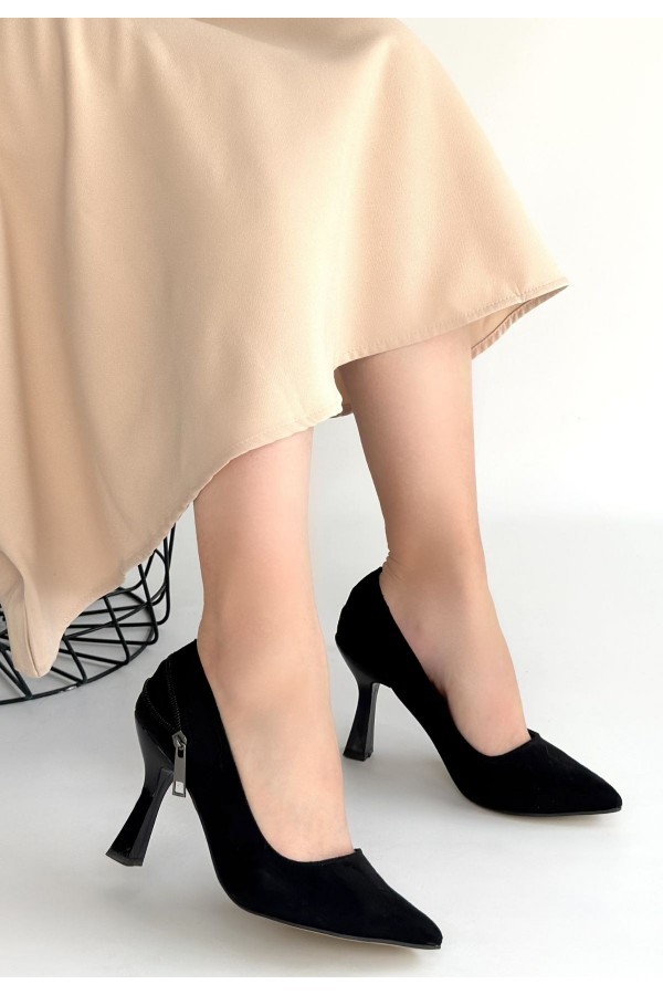 Retta Black Suede High Heels