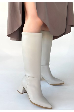 Roksa Ten Cilt Topuklu Çizme