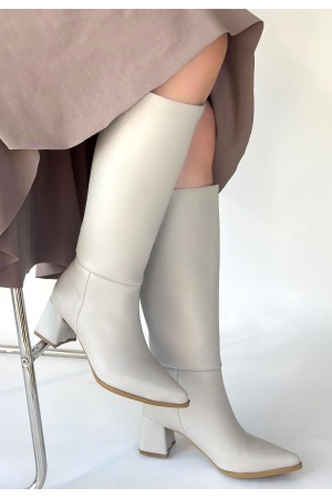 Roksa Ten Cilt Topuklu Çizme