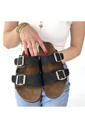 Rıno Siyah  Nubuk Terlik