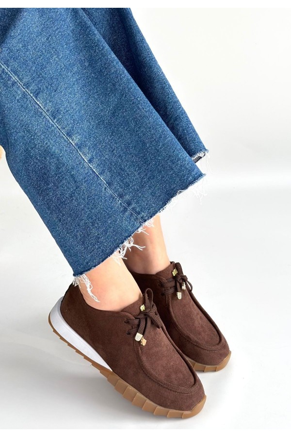 Sier Brown Suede Lace-up Sneakers