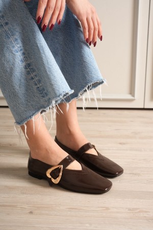 Signa Kahverengi Cilt Babet Ayakkabı