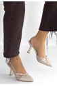 Tetti Beige Patent Leather High-Heeled Shoes