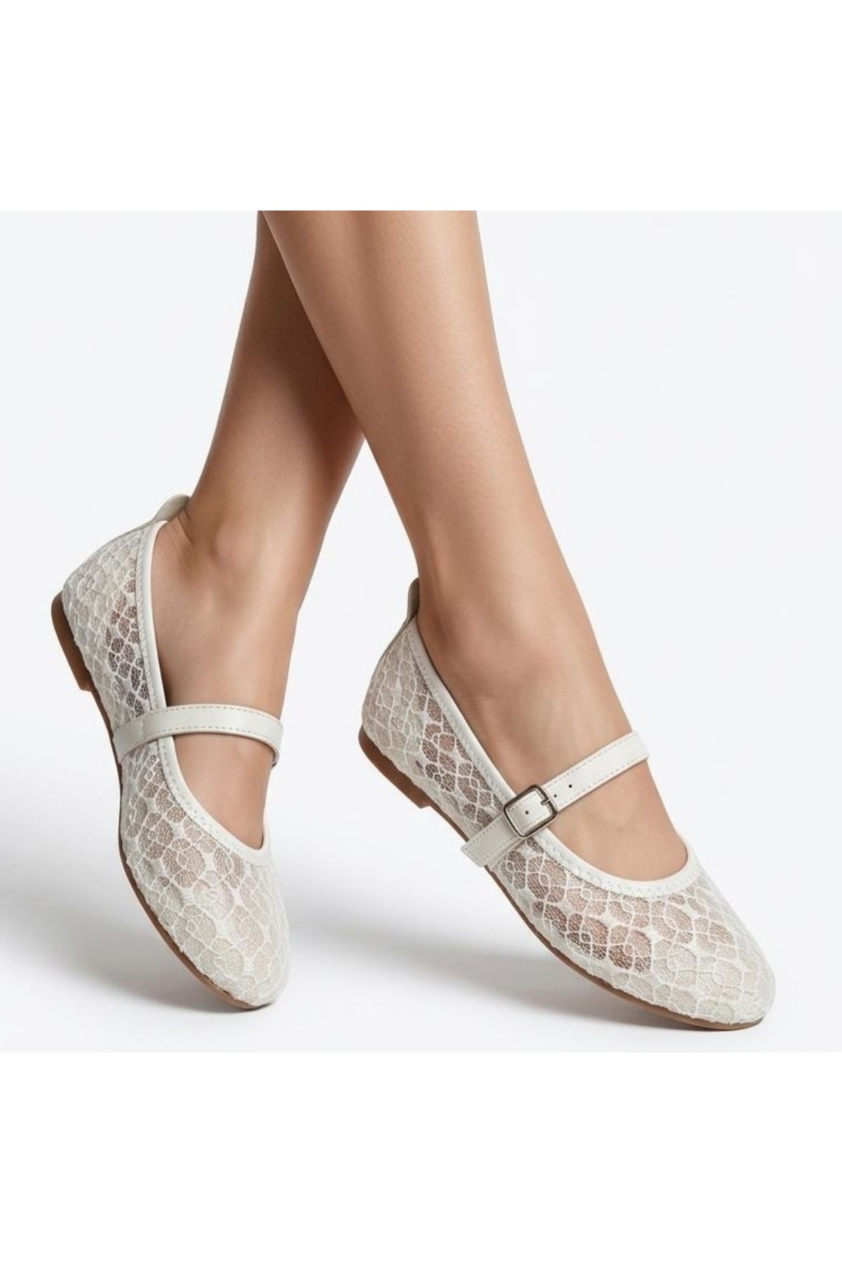 Tinwa White Tulle Ballet Flats detay görseli