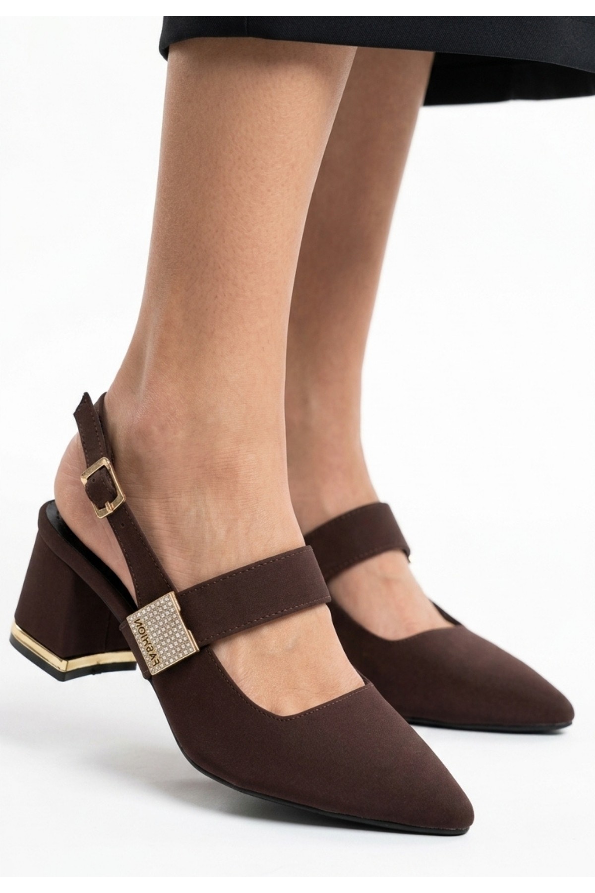 Tonja Brown Satin High-Heeled Shoes