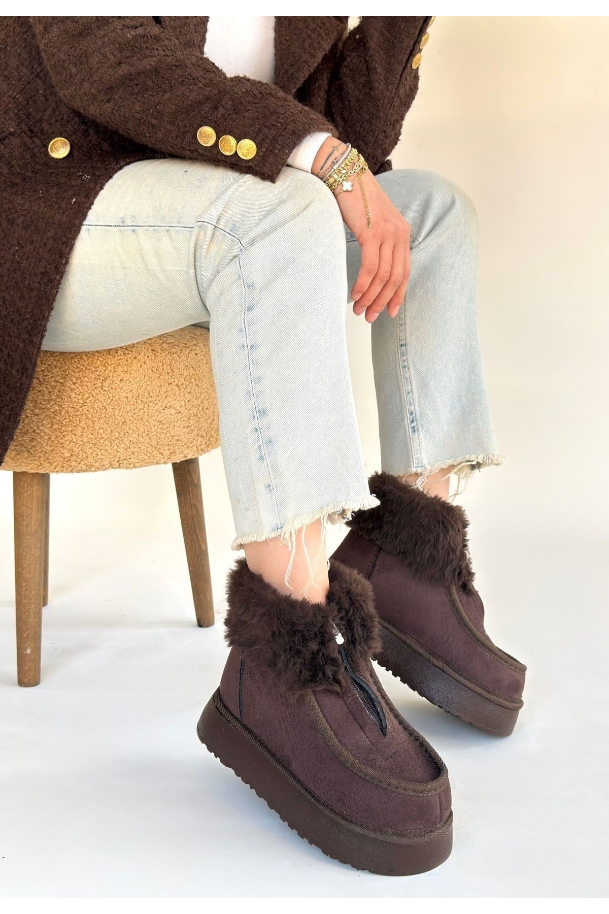Zinnia Brown Suede Boots