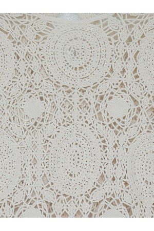 Yuvarlak Yaka İspanyol Kol Triko Bluz -Krem