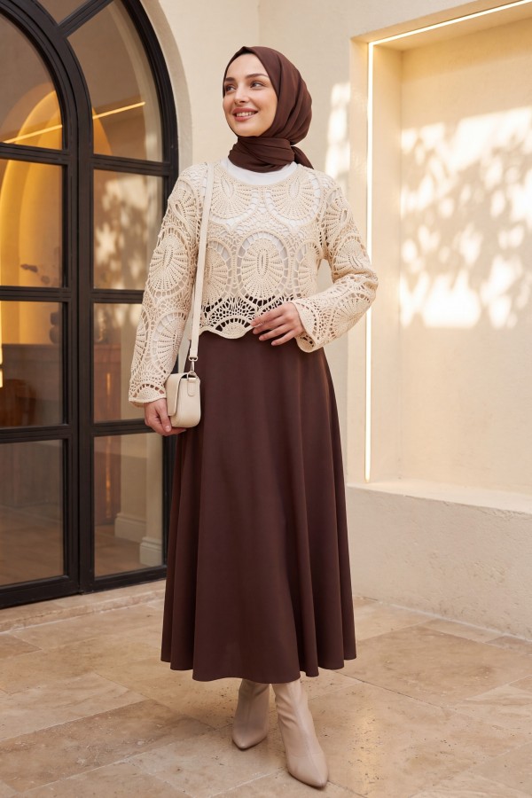 Lace Knit Blouse -Ecru